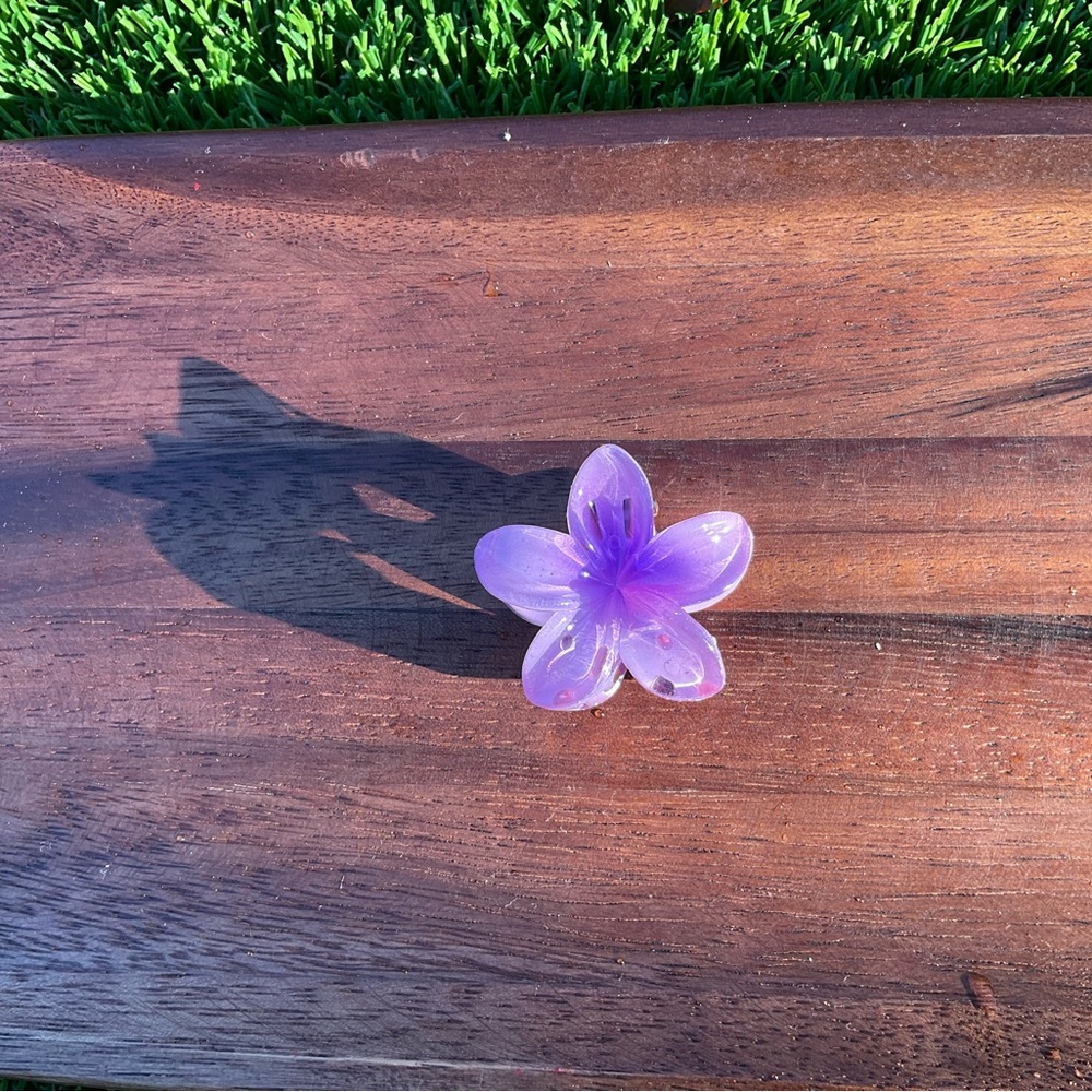 Purple mini flower hair clip